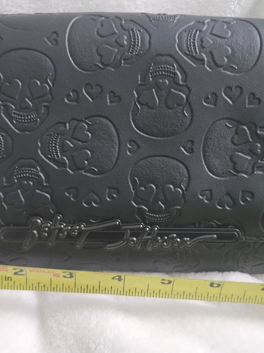 Betsey Johnson Black Embossed Skull Crossbody Bag